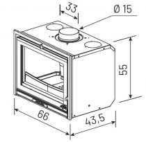 Insert MODANE 150 - 65-V porte vitrée 7 kW peint anthracite  - GODIN Réf. 660201