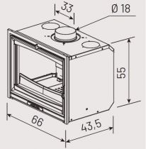 Insert MODANE 65-F sans turbo porte fonte 7 kW peint anthracite  - GODIN Réf. 660204