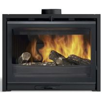 Insert MODANE 75-V sans turbo porte vitrée 10 kW peint anthracite  - GODIN Réf. 660209