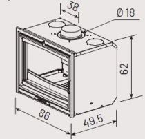 Insert MODANE 85-F sans turbo porte fonte 12 kW peint anthracite  - GODIN Réf. 660212