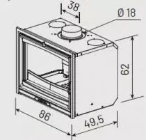 Insert MODANE 85-F turbo porte fonte 12 kW peint anthracite  - GODIN R&eacute;f. 660214