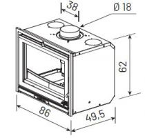 Insert MODANE 85-V sans turbo porte vitrée 12 kW peint anthracite  - GODIN Réf. 660213