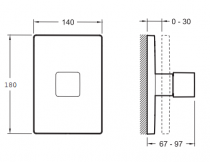 Inverseur Modulo Square Chromé - JACOB DELAFON Réf. E75413-CP