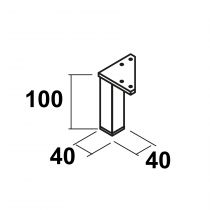 Jeu de 2 pieds 10 cm Chromé - SALGAR Réf. 93183