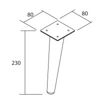 Jeu de 2 pieds DANNA 23 cm Bois - SALGAR Réf. 84143