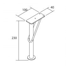 Jeu de 2 pieds DEVA 23 cm Chromé - SALGAR Réf. 84130