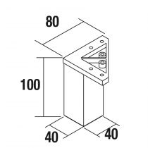 Jeu de 4 pieds 10 cm Chromé - SALGAR Réf. 83819