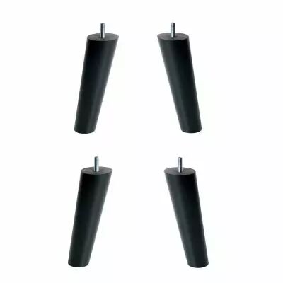 Jeu de 4 pieds FUSEAU 15 cm coloris noir - EPEDA R�f. JK0852000000100