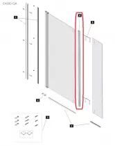 Joint entre paroi fixe et volet sur pare-bain Neo E4930 - JACOB DELAFON Réf. R9A1355NF
