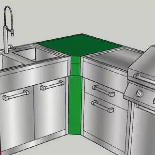 Jonction d�angle acier Inox - STEEL R�f. GMA-7