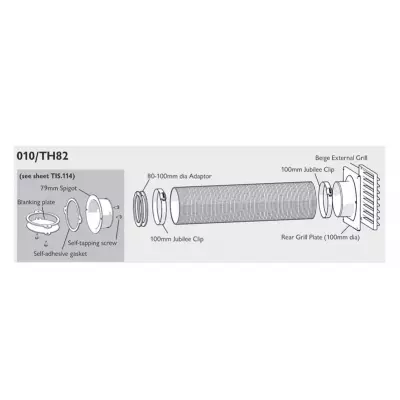 Kit collecteur air externe - CHARNWOOD R�f. 010/TH82