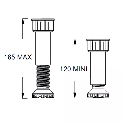 Kit de 6 pieds r�glables pour augmenter la hauteur de 4cm