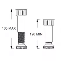 Kit de 6 pieds r&egrave;glables pour augmenter la hauteur de 4cm