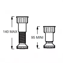 Kit de 6 pieds r&egrave;glables pour r&eacute;duire la hauteur de 4cm