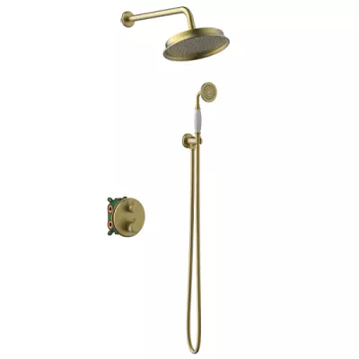 Kit de douche encastr� thermostatique Icare Or bross� - O\'DESIGN R�f. ICA802OB