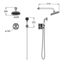 Kit de douche encastré thermostatique Icare Or brossé - O\'DESIGN Réf. ICA802OB