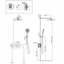 Kit douche encastré thermostatique carré Chromé - O\'DESIGN Réf. KIT802HC-C