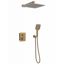 Kit douche encastré thermostatique carré Cuivré brossé - O\'DESIGN Réf. KIT802HC-CB