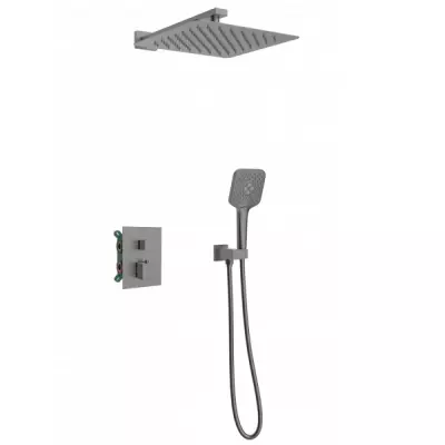 Kit douche encastr� thermostatique carr� Gun - O\'DESIGN R�f. KIT802HC-G