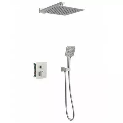 Kit douche encastr� thermostatique carr� Nickel bross� - O\'DESIGN R�f. KIT802HC-NB