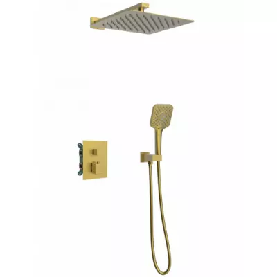 Kit douche encastr� thermostatique carr� Or bross� - O\'DESIGN R�f. KIT802HC-OB