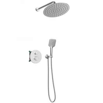 Kit douche encastr� thermostatique rond Chrom� - O\'DESIGN R�f. KIT802HR-C