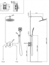 Kit douche encastré thermostatique rond Noir mat - O\'DESIGN Réf. KIT802HR-NM