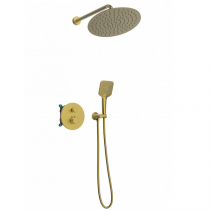 Kit douche encastré thermostatique rond Or brossé - O\'DESIGN Réf. KIT802HR-OB