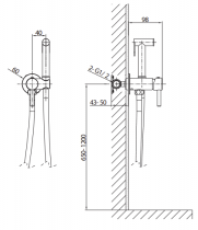 Kit douchette hygiénique Iota Gun - O\'DESIGN Réf. KIT302R-G