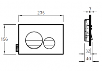 laque commande double touche Chromé brillant / Blanc mat - JACOB DELAFON Réf. E20859-00-MWH