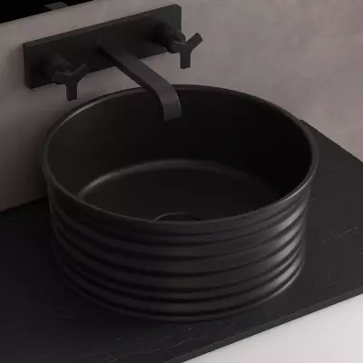 Lavabo � poser LOOP � 41x18cm Noir mat - SALGAR R�f. 114520