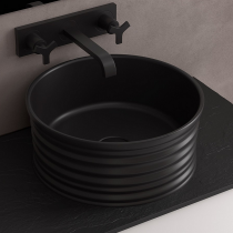 Lavabo à poser LOOP Ø 41x18cm Noir mat - SALGAR Réf. 114520