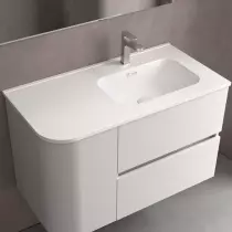 Lavabo CONSTANZA 90cm pour coquette arrondie à gauche Blanc mat - SALGAR Réf. 113793