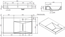 Lavabo Flux 80x45cm Percé 1 trou Blanc - SANINDUSA Réf. 109760