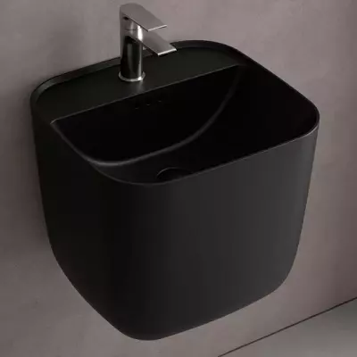 Lavabo suspendu MONOLITH SQUARE 42x40cm Noir mat - SALGAR R�f. 114524