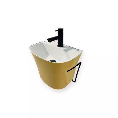 Lave-mains Berlingot L.40cm avec porte-serviette (sans mitigeur, sans bonde & sans siphon) - DECOTEC 114741