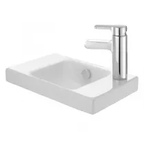 Lave-mains compact 40x25cm c&eacute;ramique perc&eacute; 1 trou &agrave; droite - JACOB DELAFON R&eacute;f. E4759G-00