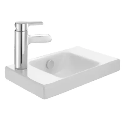 Lave-mains compact 40x25cm c�ramique perc� 1 trou � gauche - JACOB DELAFON R�f. E4759G-00