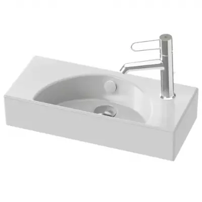 Lave-mains compact Od�on Rive gauche 50cm 1 trou � droite Blanc - Jacob Delafon R�f. EGO112-56-00