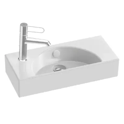 Lave-mains compact Od�on Rive gauche 50cm 1 trou � gauche Blanc - Jacob Delafon R�f. EGO112-55-00