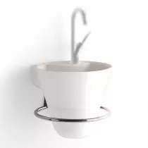 Lave-mains Decotec &Oslash;29.7cm avec porte-serviettes chrom&eacute; (sans bonde, sans siphon et sans mitigLave-mains C&ocirc;ne &Oslash;29.7cm avec porte-serviette chrome ou noir (sans mitigeur, sans bonde & sans siphon) - DECOTEC 114704