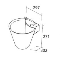 Lave-mains Decotec Cône Ø29.7cm percé 1 trou sans trop-plein