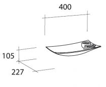 Lave-mains Feuille 40cm percé 1 trou sans trop-plein Solid Surface Blanc - DECOTEC Réf. 1145031