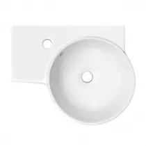 Lave-mains suspendu Handy 46x36.5cm cuve à droite Blanc - OZE Réf. VAS-HAN-BBD