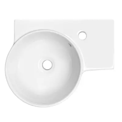 Lave-mains suspendu Handy 46x36.5cm cuve � gauche Blanc - OZE R�f. VAS-HAN-BBG