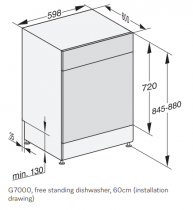 Lave-vaisselle  pose libre 14 couverts 8.4l B Inox - MIELE Réf. G 5412 SC Front Inox