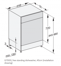 Lave-vaisselle pose libre 45cm 9 couverts 7.9l C Blanc - MIELE Réf. G 5740 SC SL