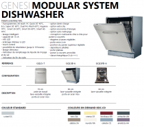 Lave-vaisselle STEEL Genesi Modular System Dishwasher 60 ou 70cm finition inox (autres coloris en option)