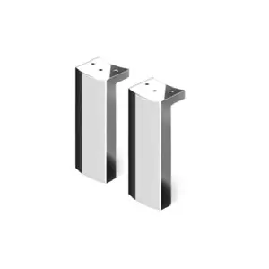 Lot de 2 pieds 15cm - Chrom� brillant - DECOTEC R�f. 179021100001