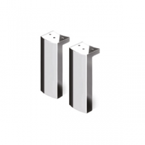 Lot de 2 pieds 15cm - Chromé brillant - DECOTEC Réf. 179021100001
